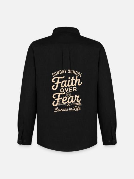 Faith Over Fear Sunday School - Men's Oxford Shirt by Stanley/Stella - black