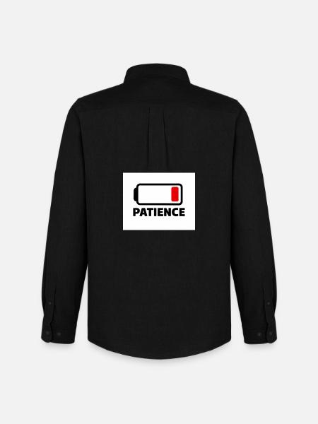 PATIENCE Batterie Icon mit Schrift - Männer Oxford Hemd von Stanley/Stella - Schwarz