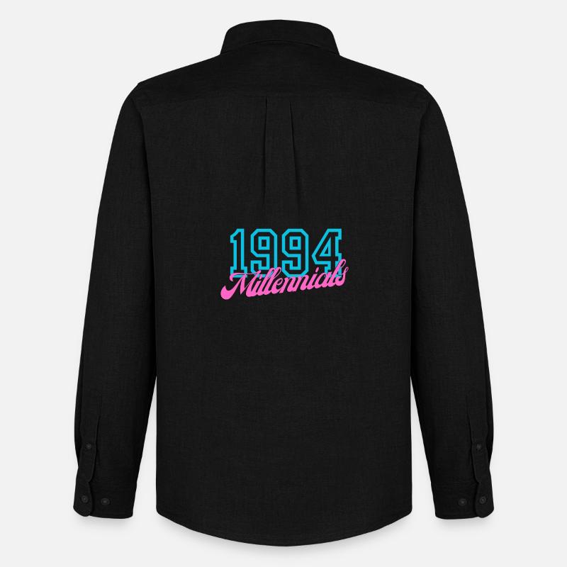 1994 Millennials Retro Datum Design - Männer Oxford Hemd von Stanley/Stella - Schwarz