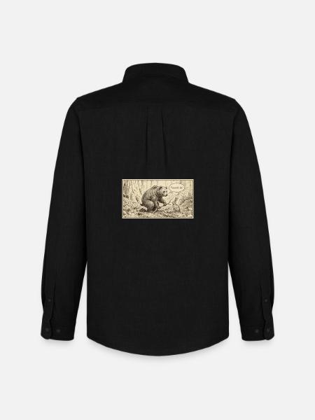 Waldgespräch: Bär und Hase - Männer Oxford Hemd von Stanley/Stella - Schwarz