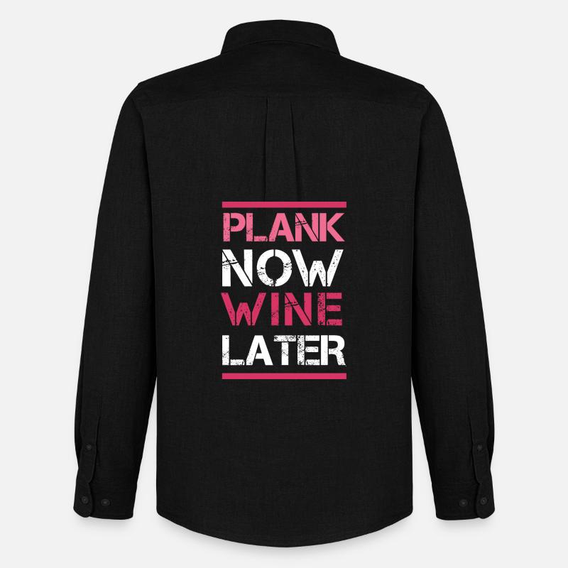 Plank Now Wein später - Männer Oxford Hemd von Stanley/Stella - Schwarz