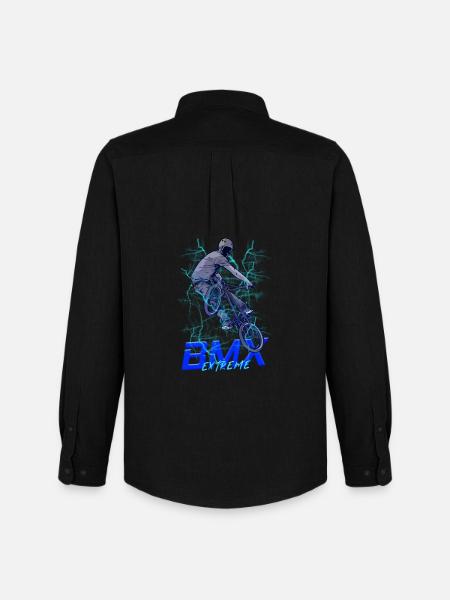 BMX Extreme Neon Stunt - Men's Oxford Shirt by Stanley/Stella - black