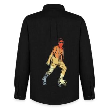 Figure Skating - Men's Oxford Shirt by Stanley/Stella - black - Back - AI Model Male 185 dark (185cm)