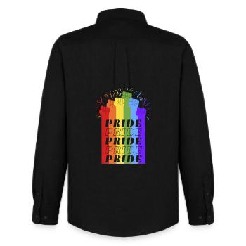 Pride - Men's Oxford Shirt by Stanley/Stella - black - Back - AI Model Male 185 dark (185cm)
