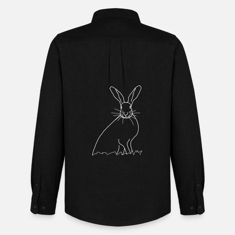 Hase lineart - Männer Oxford Hemd von Stanley/Stella - Schwarz