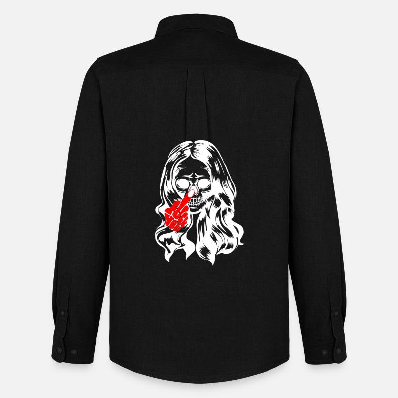 Coole Gothic Lady Skull - Männer Oxford Hemd von Stanley/Stella - Schwarz