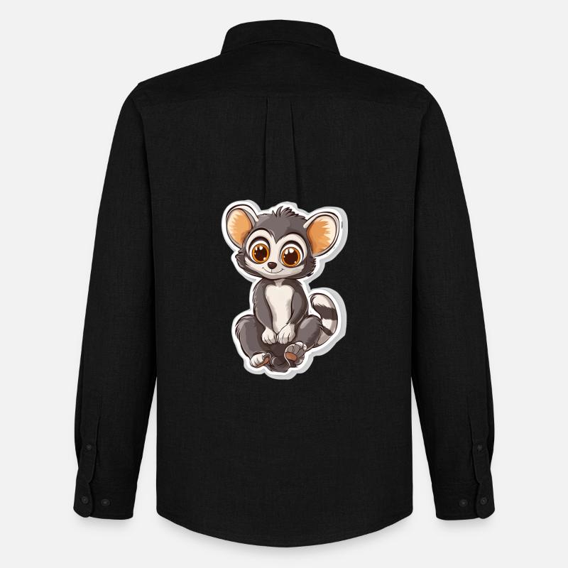 Lemur - Männer Oxford Hemd von Stanley/Stella - Schwarz