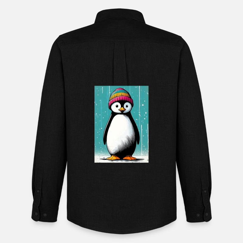 Pinguin - Männer Oxford Hemd von Stanley/Stella - Schwarz