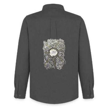 Golden flower mandala with rose accent - Men's Oxford Shirt by Stanley/Stella - anthracite - Back - AI Model Male 185 dark (185cm)