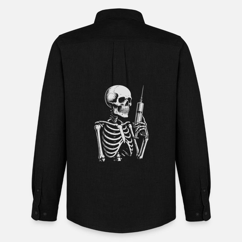 Skelettspritze Noir Tee - Männer Oxford Hemd von Stanley/Stella - Schwarz