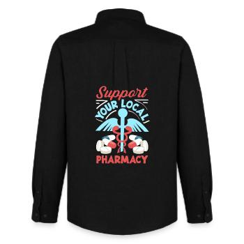 Apotheker Pharmazeutisch-technischer - Männer Oxford Hemd von Stanley/Stella - Schwarz - Hinten - AI Model Male 185 dark (185cm)