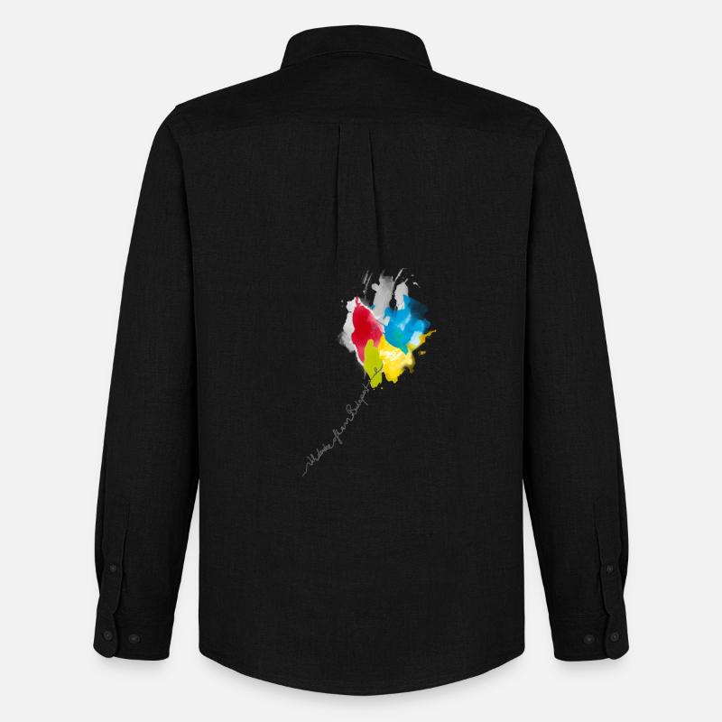 Farbkaskade Kaleidoskop - Männer Oxford Hemd von Stanley/Stella - Schwarz