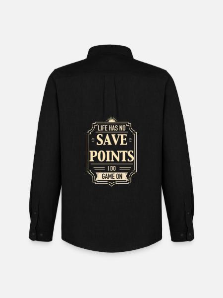 Life Has No Save Points - Männer Oxford Hemd von Stanley/Stella - Schwarz