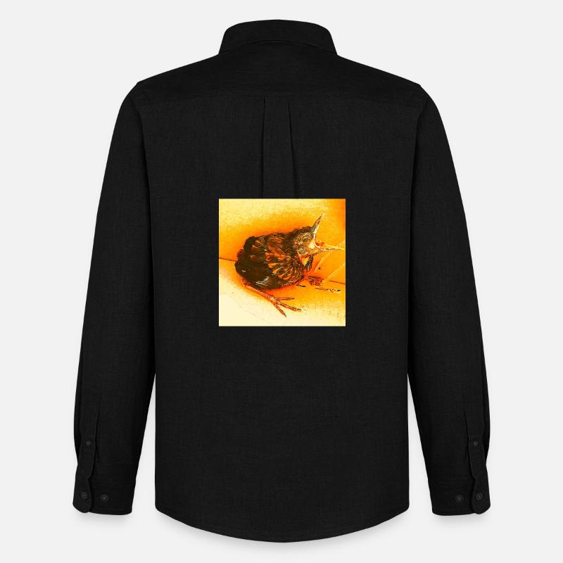 Hungrige Amsel - Männer Oxford Hemd von Stanley/Stella - Schwarz