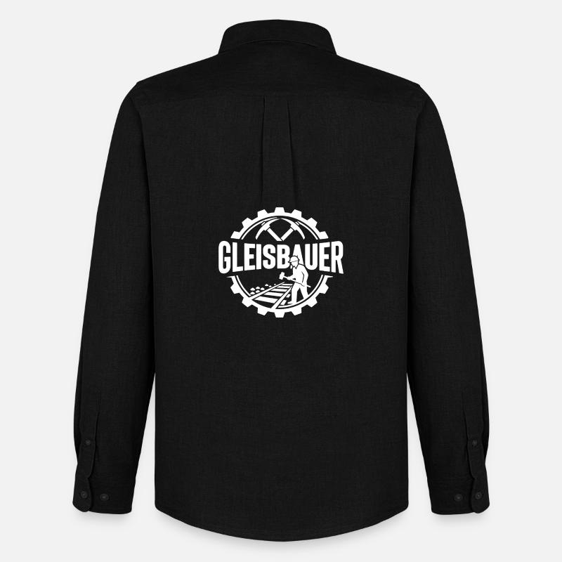 Gleisbauer Baustelle Eisenbahn - Männer Oxford Hemd von Stanley/Stella - Schwarz