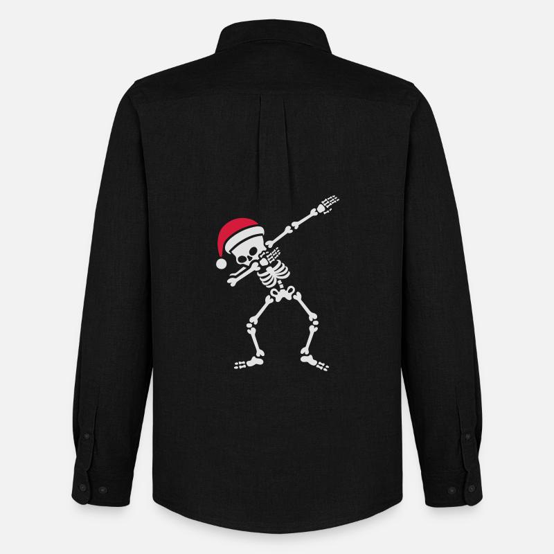 Santa dab / dabbing skeleton - Männer Oxford Hemd von Stanley/Stella - Schwarz