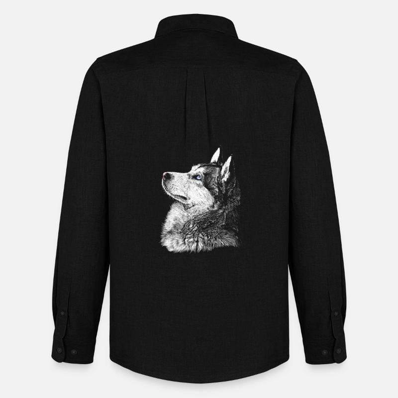 Husky - Männer Oxford Hemd von Stanley/Stella - Schwarz