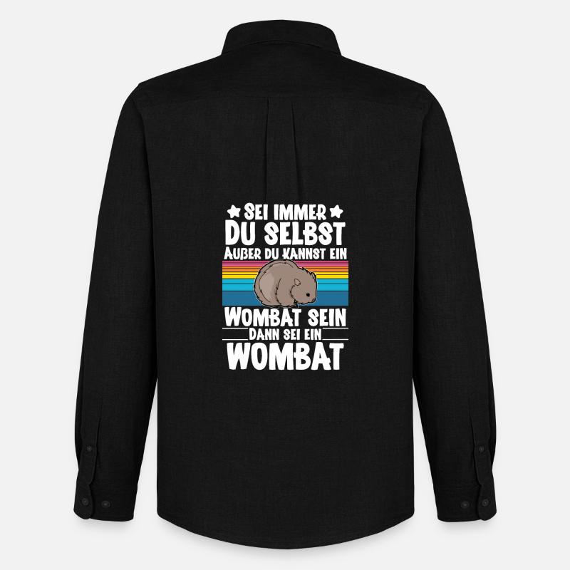 Wombat - Männer Oxford Hemd von Stanley/Stella - Schwarz