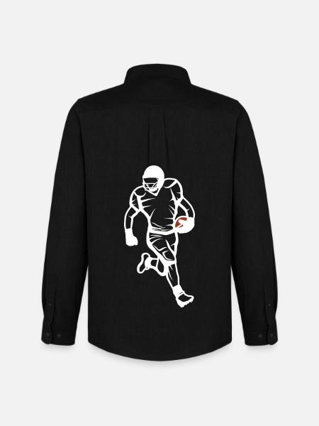 Footballer Drawing - Men's Oxford Shirt by Stanley/Stella - black