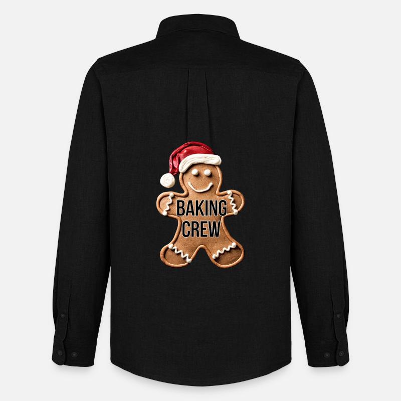Baking Crew Lebkuchenmann Weihnachten backen - Männer Oxford Hemd von Stanley/Stella - Schwarz