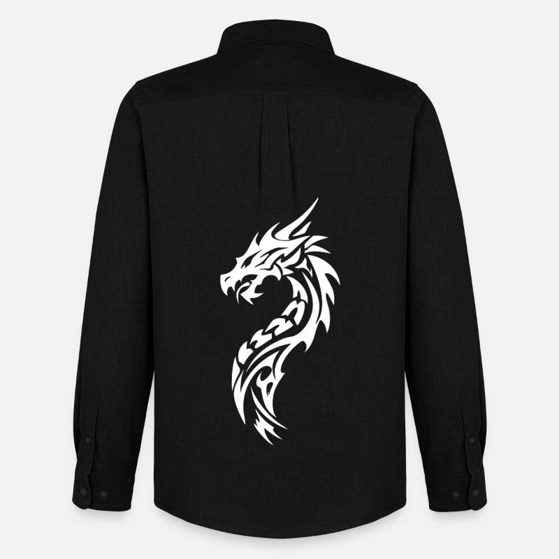 Tribal Drache Silhouette - Männer Oxford Hemd von Stanley/Stella - Schwarz