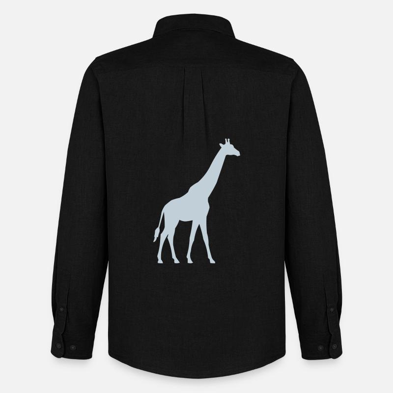 Pastellgiraffe Silhouette - Männer Oxford Hemd von Stanley/Stella - Schwarz