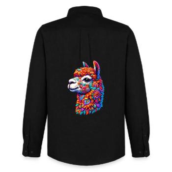 Alpaca - Men's Oxford Shirt by Stanley/Stella - black - Back - AI Model Male 185 dark (185cm)