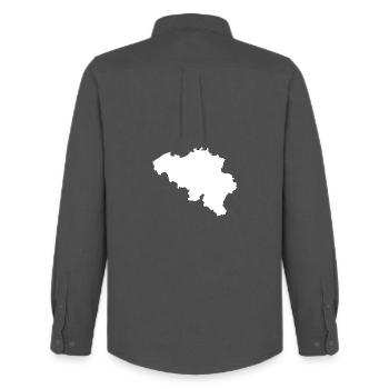 Belgium Country Silhouette - Men's Oxford Shirt by Stanley/Stella - anthracite - Back - AI Model Male 185 dark (185cm)