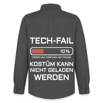 Error 404 Costume Not Found Nerd Gamer Party - Men's Oxford Shirt by Stanley/Stella - anthracite - Back - AI Model Male 185 dark (185cm)