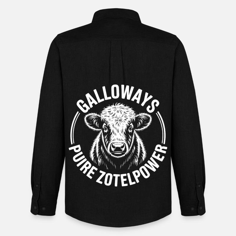 Galloway Rind Kopf - Männer Oxford Hemd von Stanley/Stella - Schwarz