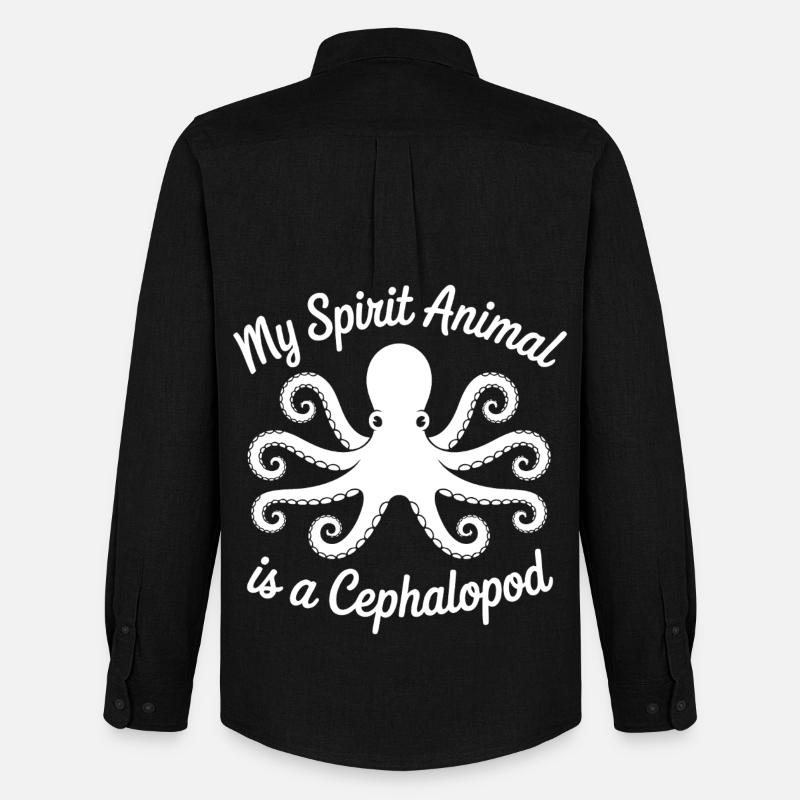 Oktopus Minimal Art - Männer Oxford Hemd von Stanley/Stella - Schwarz