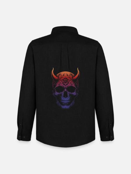 Skull with horns - Men's Oxford Shirt by Stanley/Stella - black