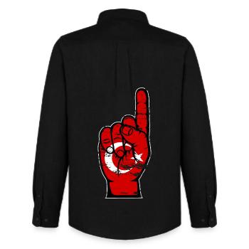 Turkey flag number 1 used - Men's Oxford Shirt by Stanley/Stella - black - Back - AI Model Male 185 dark (185cm)