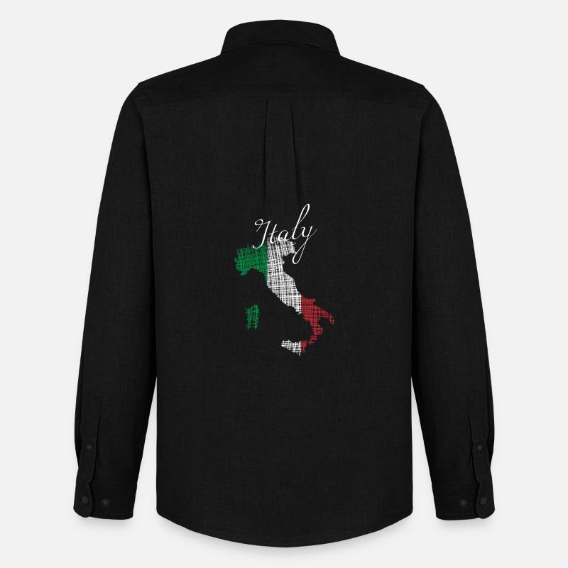 Italienische Silhouette mit Script - Männer Oxford Hemd von Stanley/Stella - Schwarz
