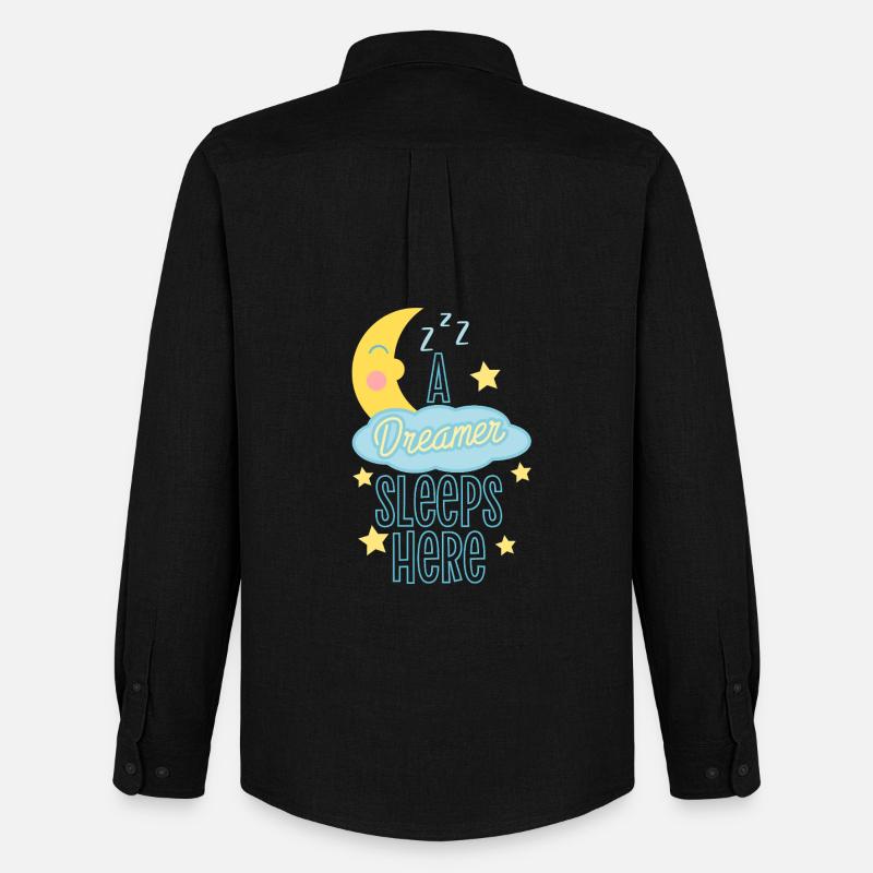 Schlafender Träumer Astronaut Design - Männer Oxford Hemd von Stanley/Stella - Schwarz