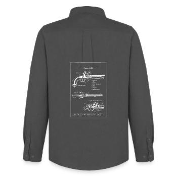 Plan de brevet de pistolet vintage - Chemise Oxford homme Stanley/Stella - charbon - Dos - AI Model Male 185 dark (185cm)