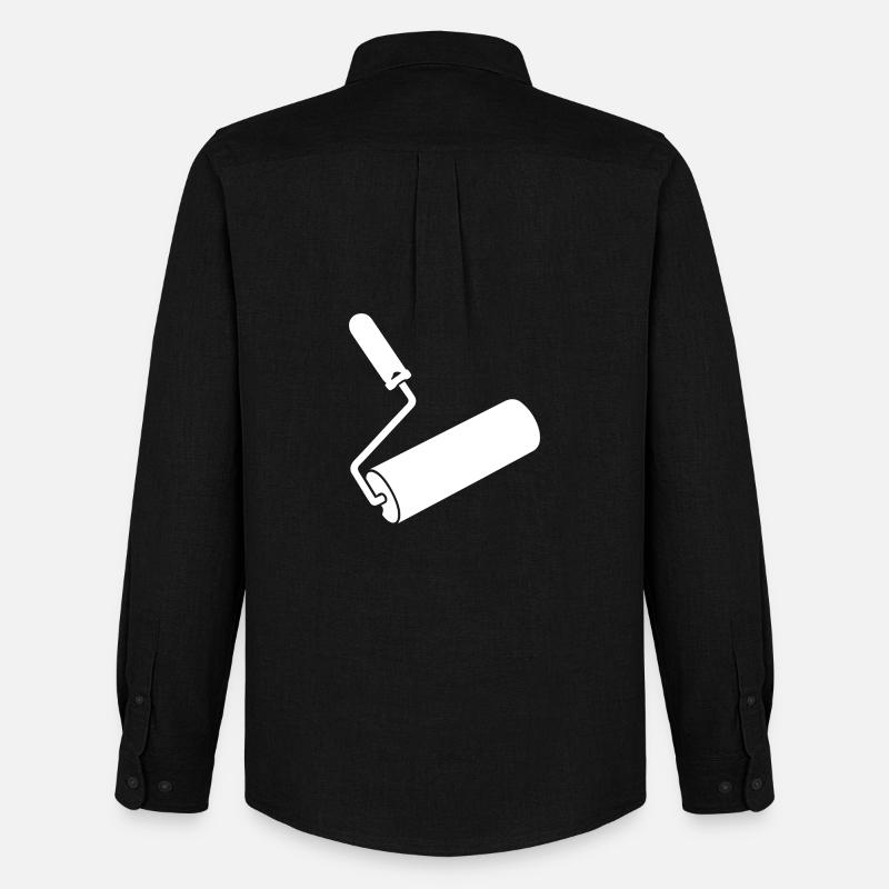 Farbrolle – Handwerker Logo Design - Männer Oxford Hemd von Stanley/Stella - Schwarz