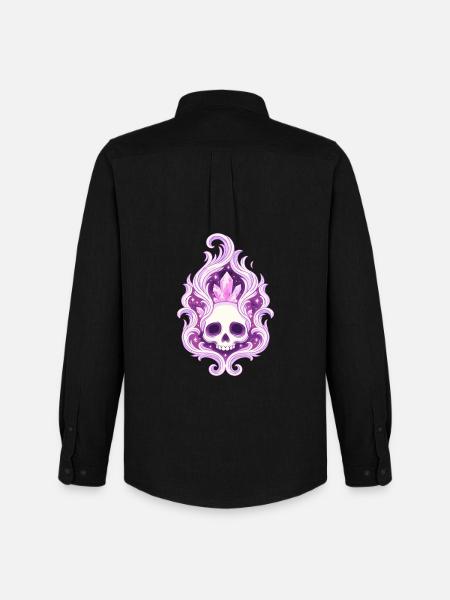 Crystal Skull Flame Spell - Men's Oxford Shirt by Stanley/Stella - black