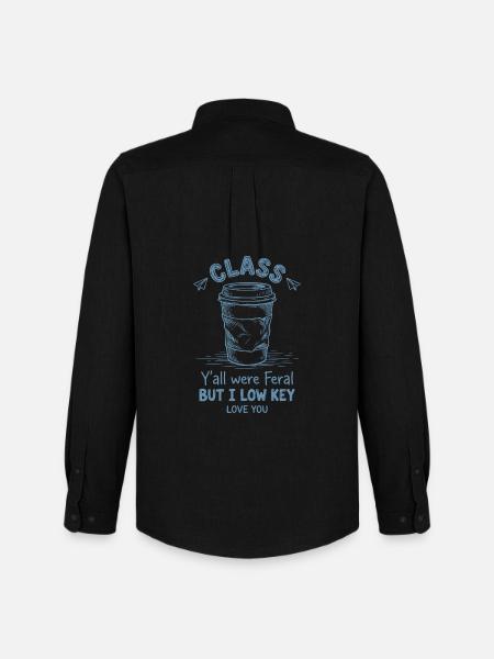 Teacher Appreciation School Y'all Were Feral - Men's Oxford Shirt by Stanley/Stella - black
