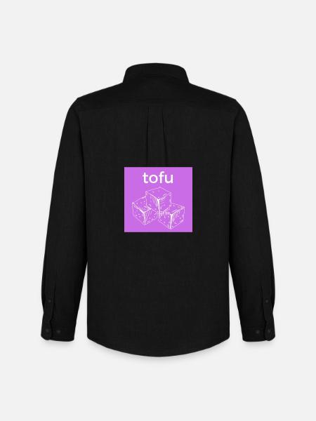 Tofu cube sketch on purple background - Men's Oxford Shirt by Stanley/Stella - black