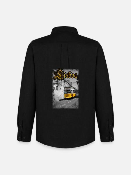 Lisboa Tram - Men's Oxford Shirt by Stanley/Stella - black