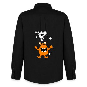 Monster Boo Zombie Comic Creature Kids Halloween - Men's Oxford Shirt by Stanley/Stella - black - Back - AI Model Male 185 dark (185cm)