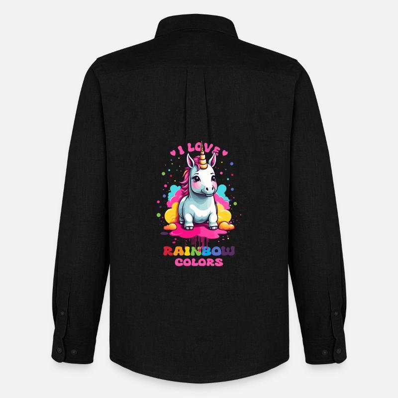 Süßes Einhorn - Männer Oxford Hemd von Stanley/Stella - Schwarz