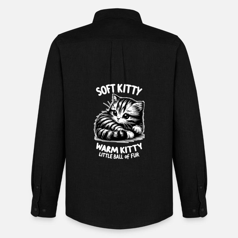 Soft Kitty (dunkel) - Männer Oxford Hemd von Stanley/Stella - Schwarz