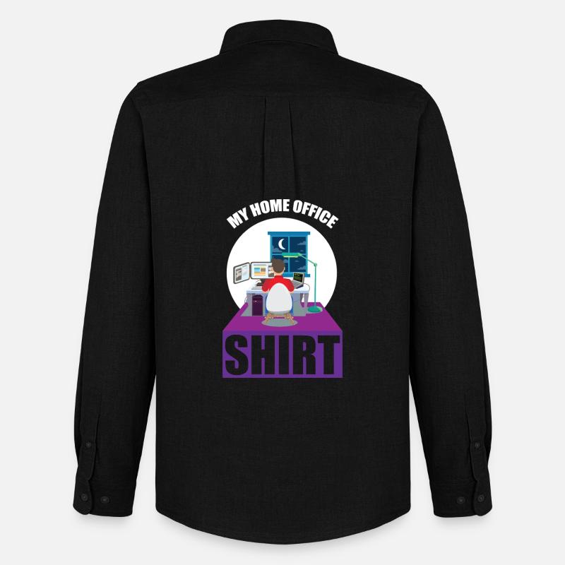 Night Shift Coder Programmer Desk Graphic - Men's Oxford Shirt by Stanley/Stella - black