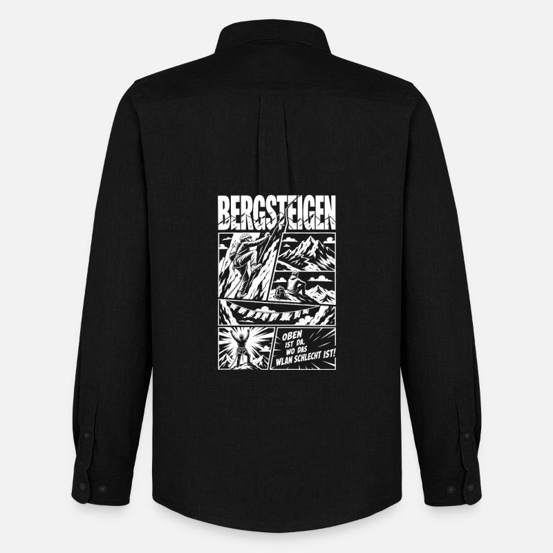 Bergsteigen Abenteuer Klettern Aussicht - Männer Oxford Hemd von Stanley/Stella - Schwarz