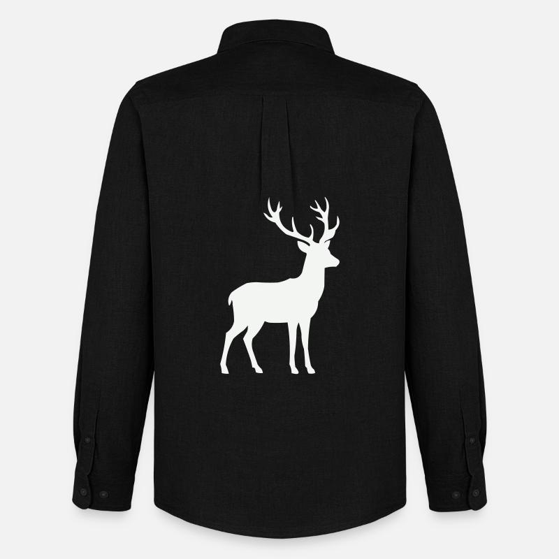 Hirsch Silhouette - Männer Oxford Hemd von Stanley/Stella - Schwarz