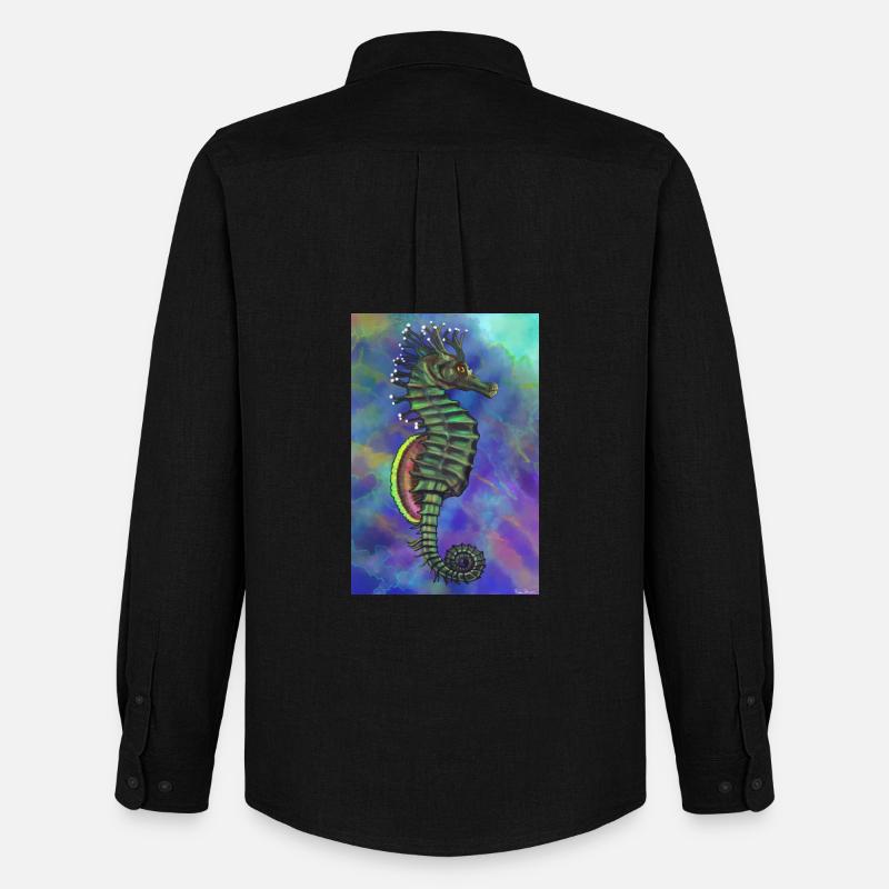 Hippocampus - Männer Oxford Hemd von Stanley/Stella - Schwarz