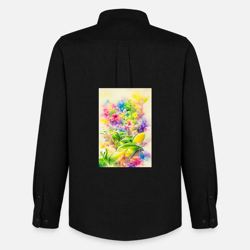 Blumen Kunst - Männer Oxford Hemd von Stanley/Stella - Schwarz