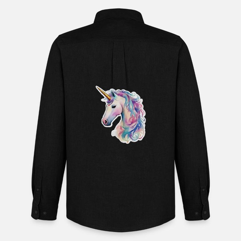 Einhorn - Männer Oxford Hemd von Stanley/Stella - Schwarz
